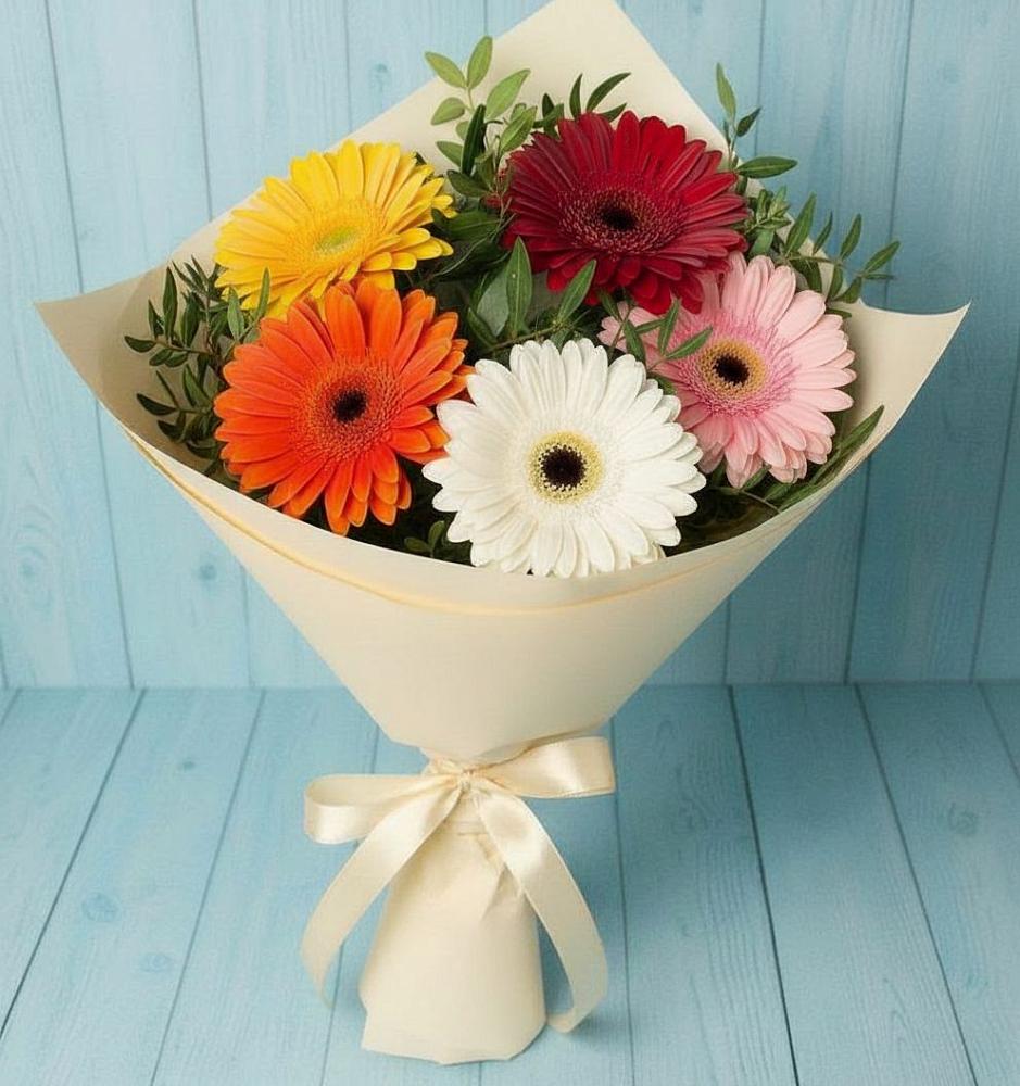 Букет цветов из: Герберы в Ассиновской