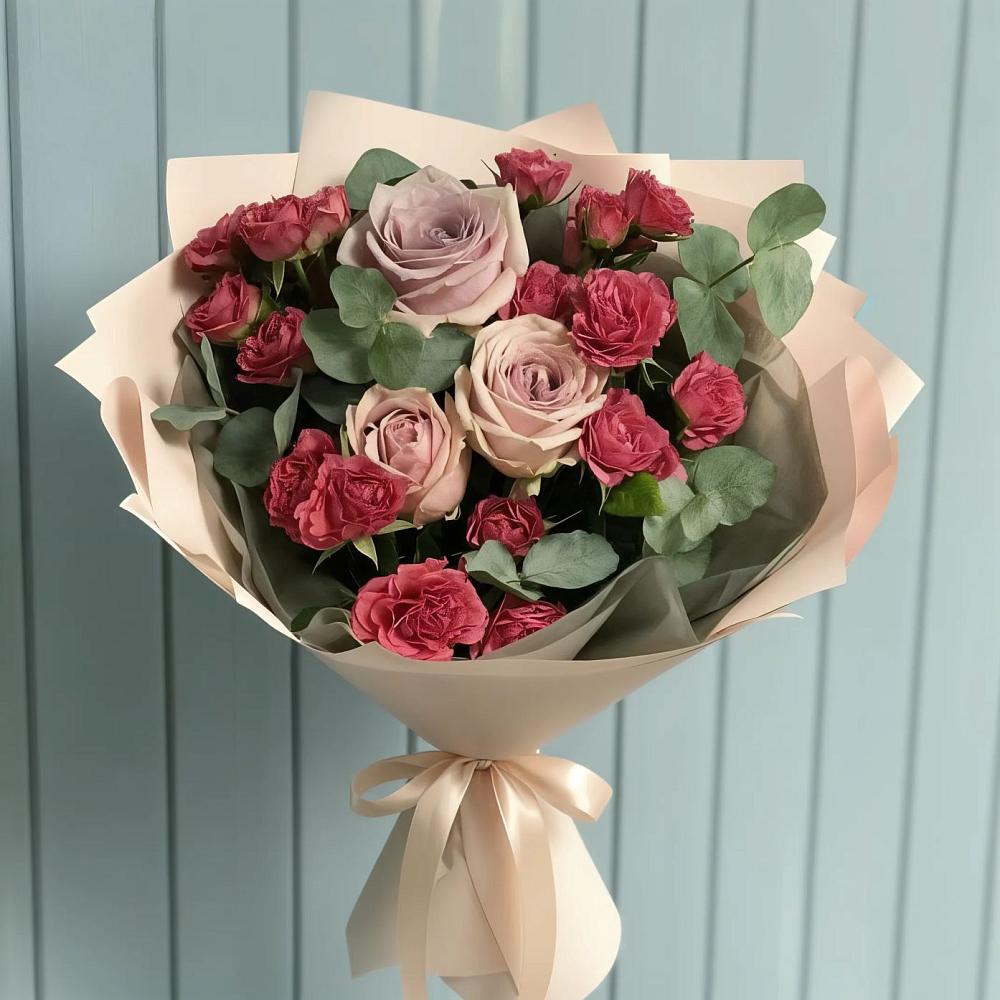 Букет цветов из: Гвоздики и Розы в Ассиновской