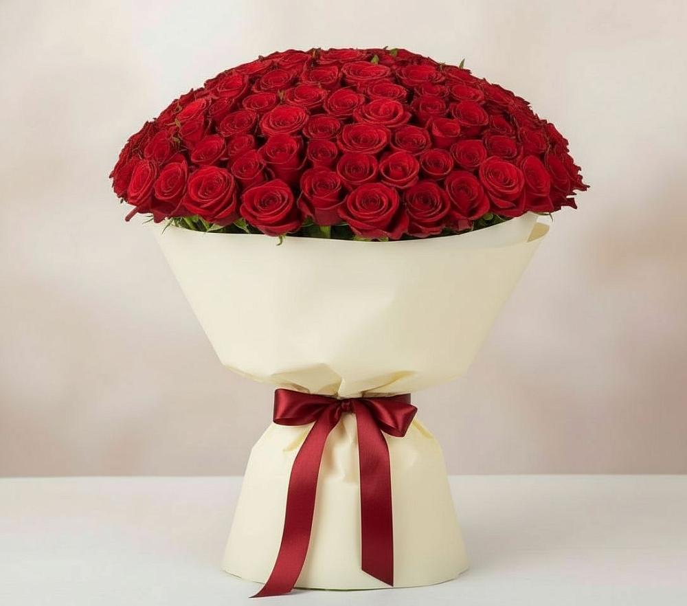 Букет 101 Красная роза Милано в Ассиновской
