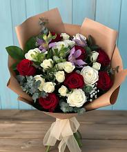 Букет цветов из:  Розы и Альстромерии в Ассиновской