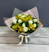 Букет цветов из:  Орхидеи и Розы в Ассиновской