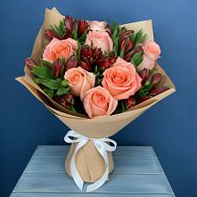 Букет цветов из:  Розы и Альстромерии в Ассиновской