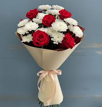 Букет цветов из:  Розы и Хризантемы в Ассиновской