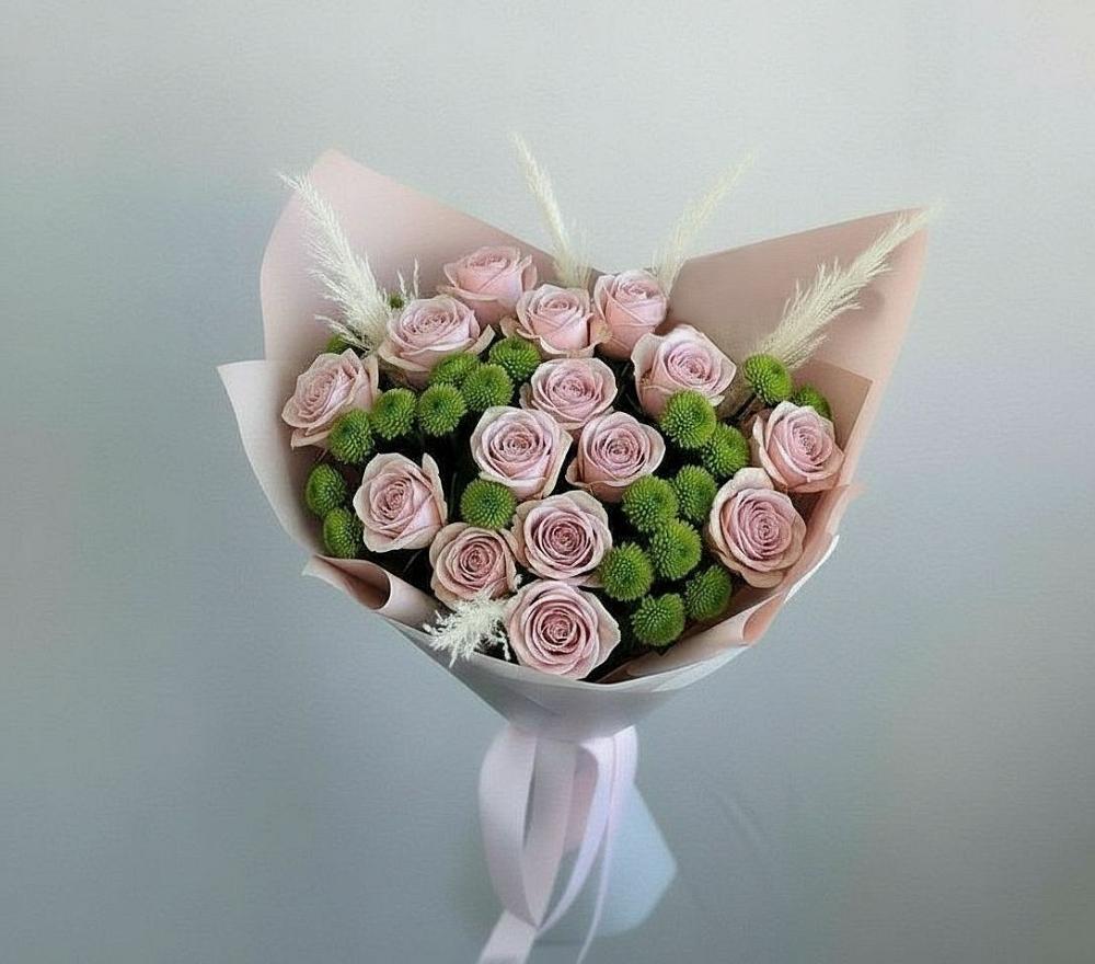 Букет цветов из: Розы и Хризантемы в Ассиновской