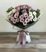 Букет цветов из:  Хризантемы и Розы в Ассиновской