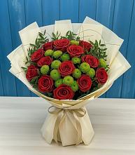 Букет цветов из:  Розы и Хризантемы в Ассиновской