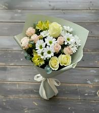 Букет цветов из:  Альстромерии, Розы и Хризантемы в Ассиновской